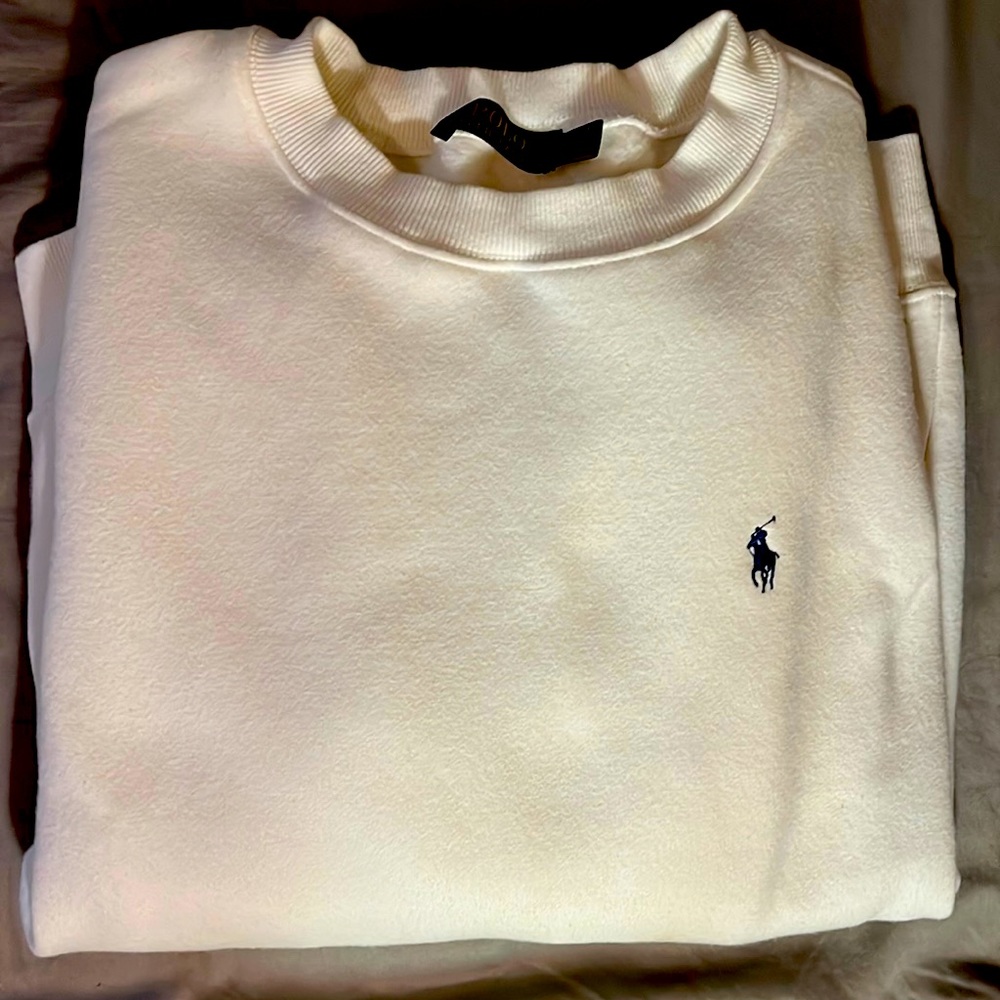 Polo Sweatshirt - White - L